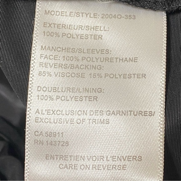 Tribal Black Utility Jacket Large Vegan Leather Sleeves Adjustable Waist - Picture 5 of 7